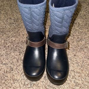 Sperry Walker Navy and Brown Rain Boots